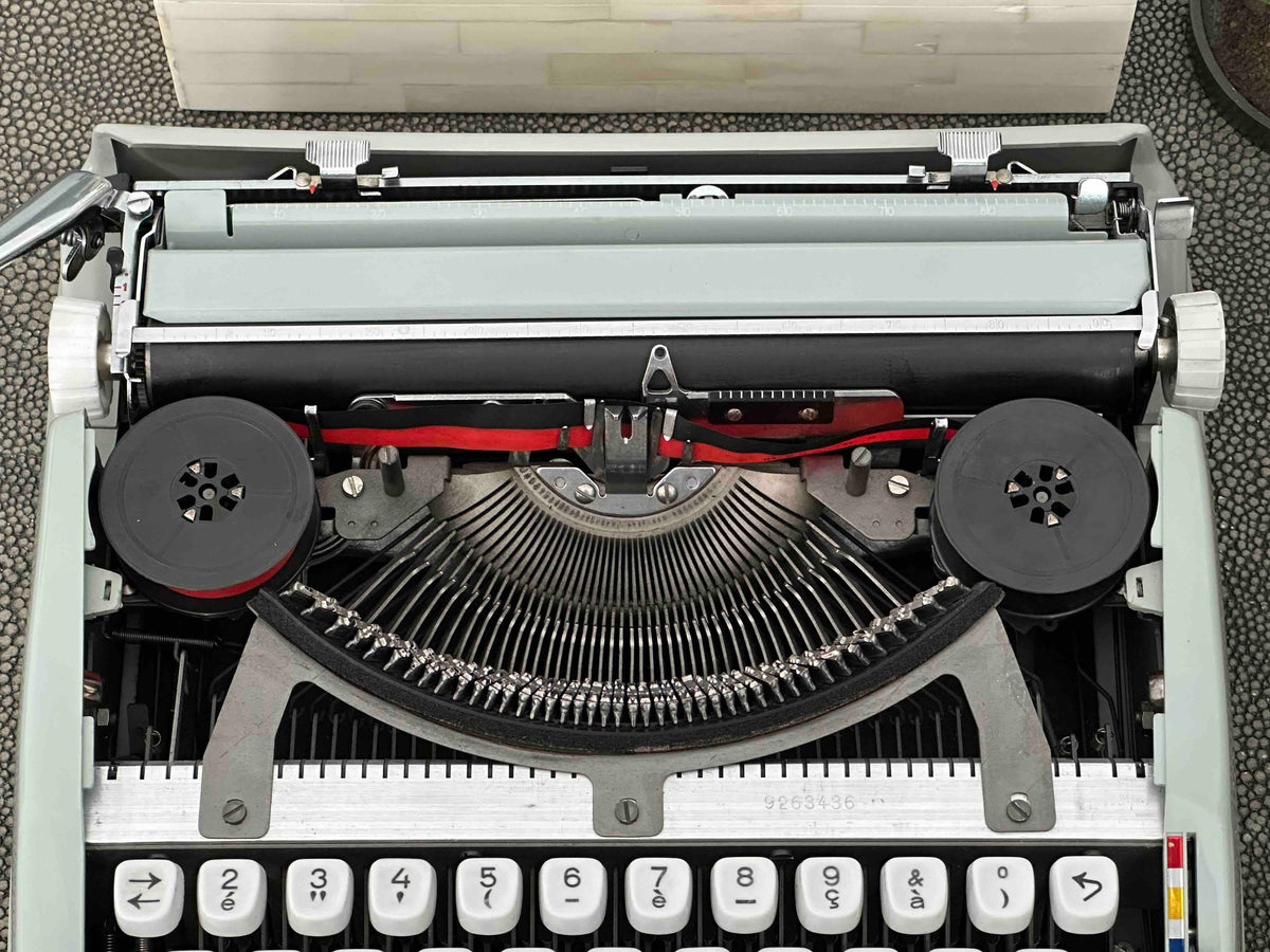 Hermes Baby Typewriter with Azerty Layout and Techno Pica Font, 1971, Fully Functional
