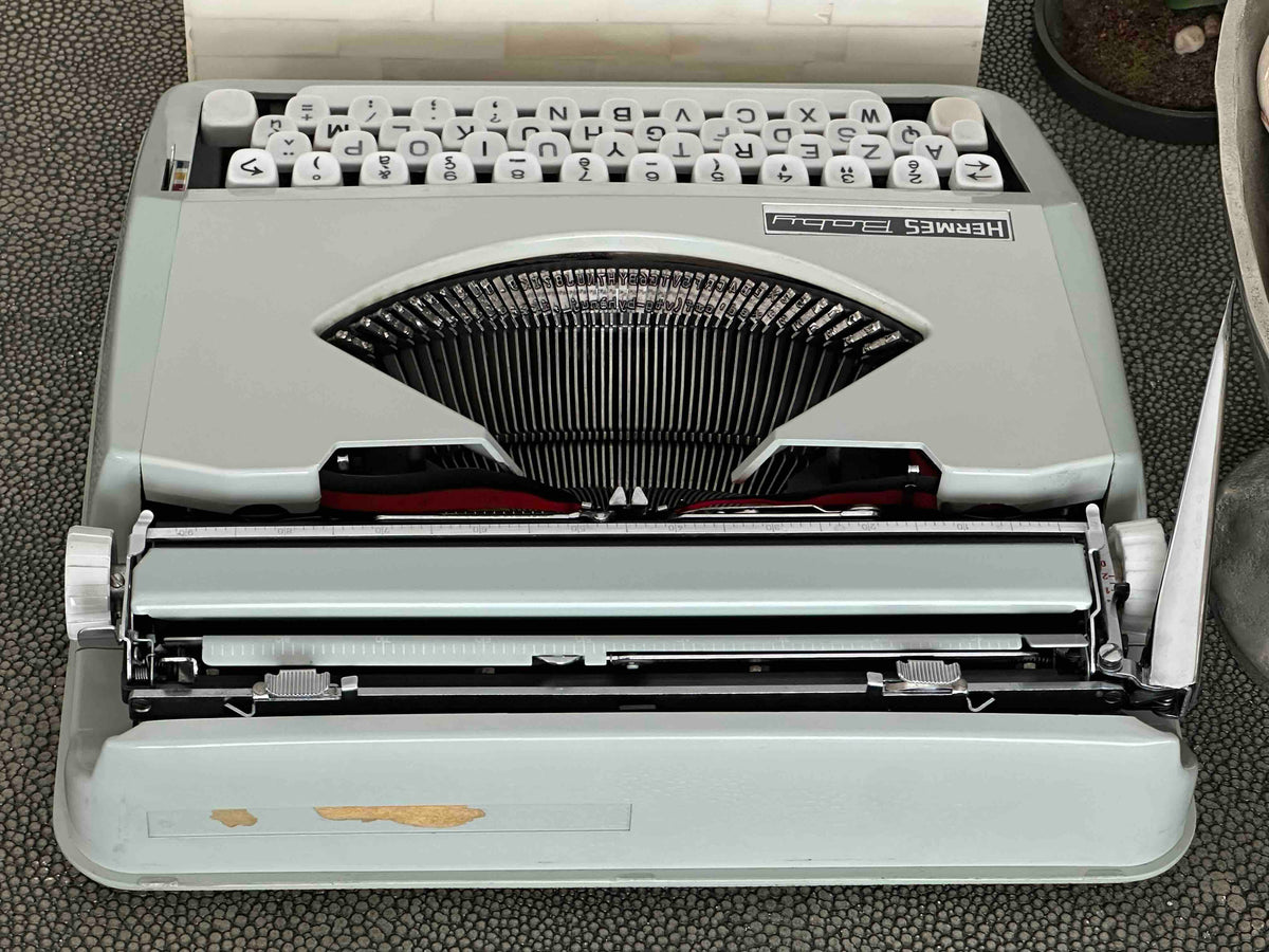 Hermes Baby Typewriter with Azerty Layout and Techno Pica Font, 1971, Fully Functional