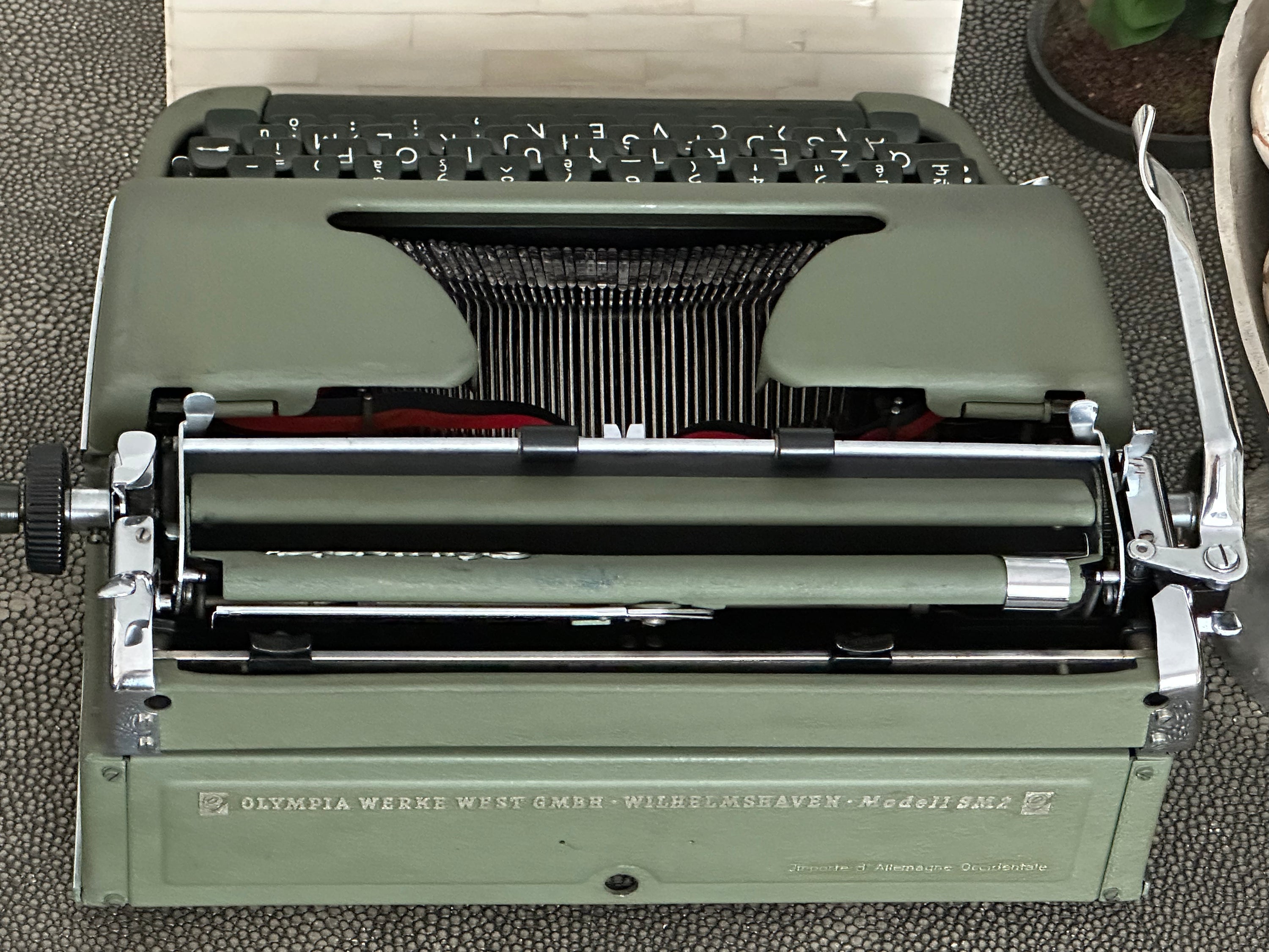 Olympia SM2 Typewriter with Qzerty Layout, 1951, Made in W. Germany, Fully Functional