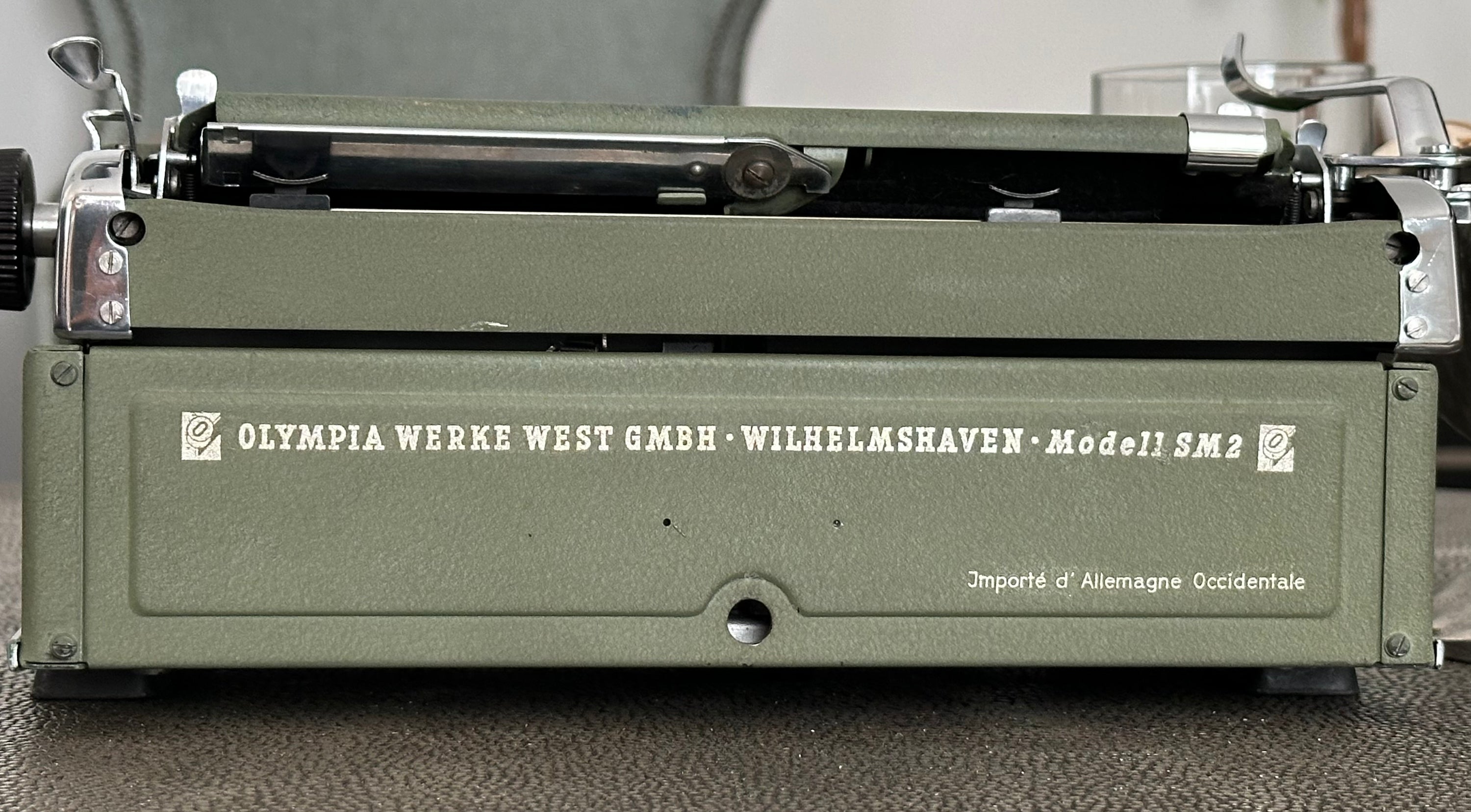 Olympia SM2 Typewriter with Qzerty Layout, 1951, Made in W. Germany, Fully Functional