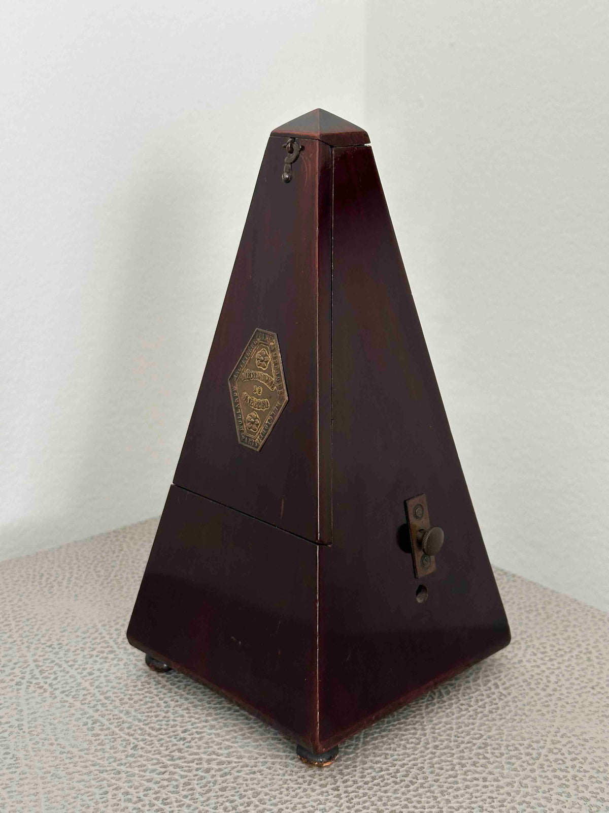 Antique French Maëlzel Metronome by Château Père & Fils (Paris), Circa 1880s–1890s, Mechanical Wind-Up with Bell, Fully Functional