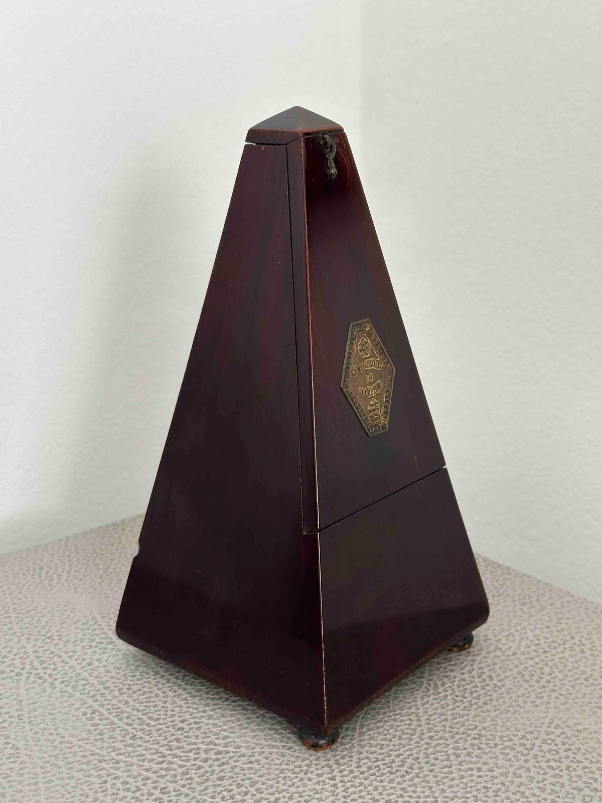 Antique French Maëlzel Metronome by Château Père & Fils (Paris), Circa 1880s–1890s, Mechanical Wind-Up with Bell, Fully Functional
