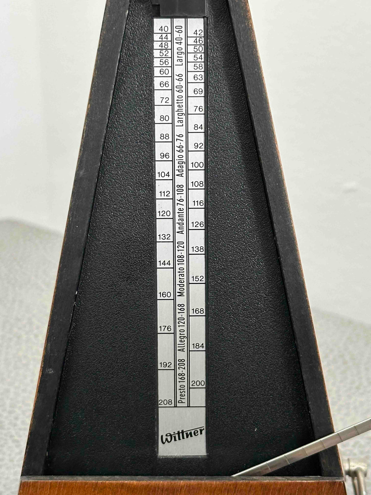 Vintage German Wittner Metronome, 1970s–1980s, Solid Wood Case, Mechanical Wind-Up, Fully Functional