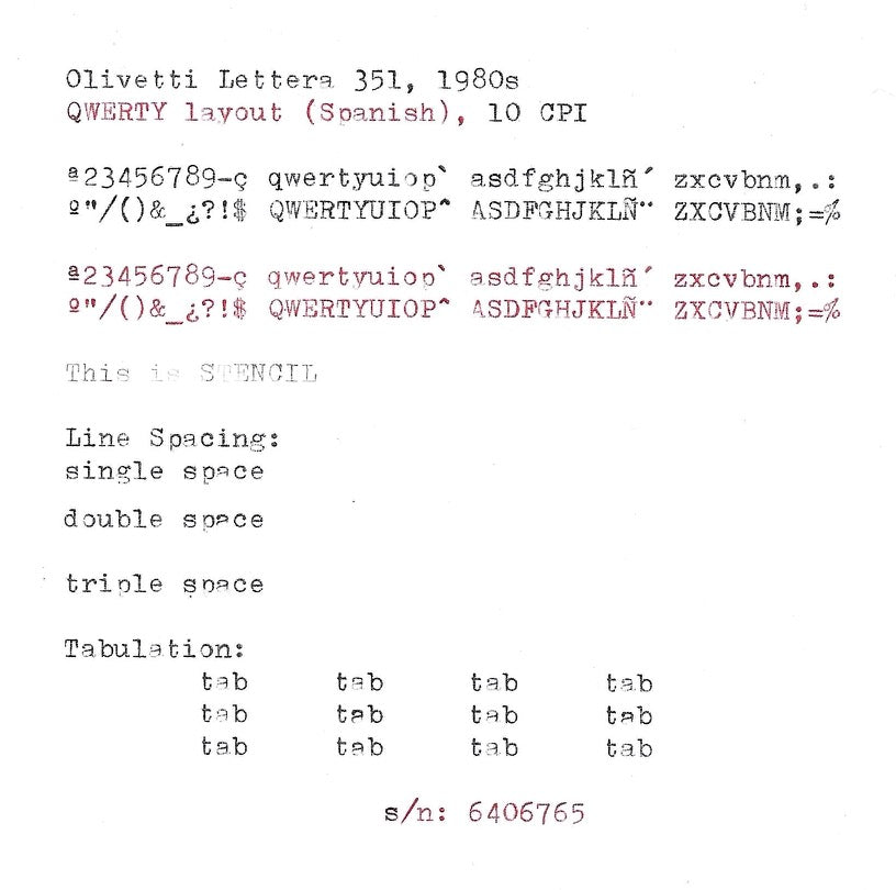 Olivetti Lettera 35L Typewriter with Qwerty Layout, 1980s, Fully Functional