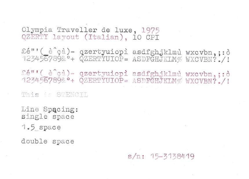Olympia Traveller de Luxe Typewriter with Qzerty Layout, Blue, 1975, Fully Functional