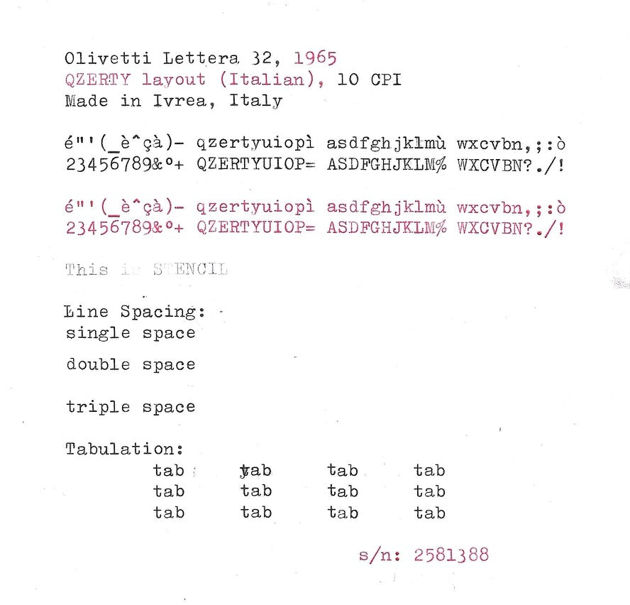 Olivetti Lettera 32 Typewriter in Pistachio Yellow-Green, Qzerty Layout, 1965, Fully Functional