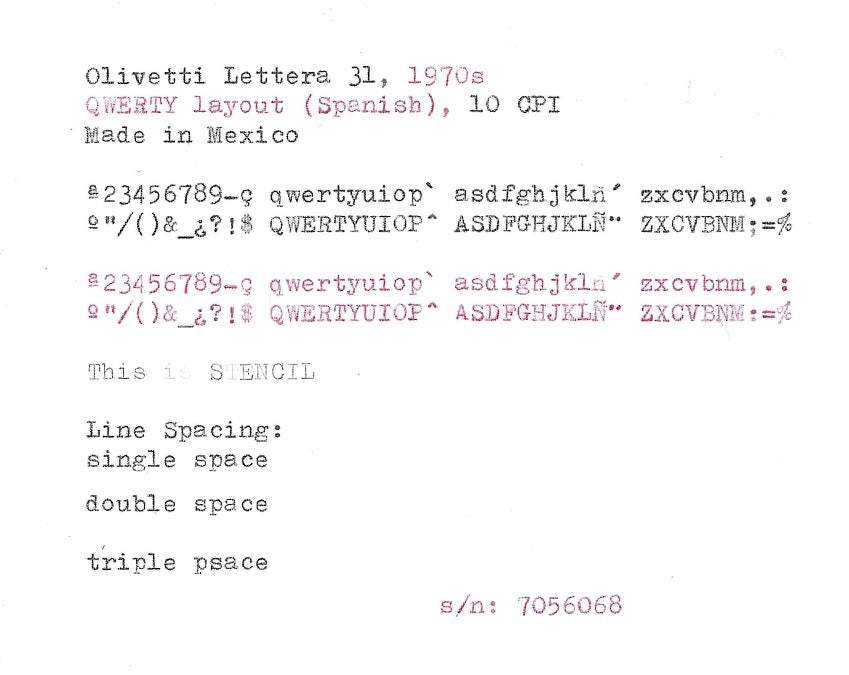 Olivetti Lettera 31 Typewriter with Qwerty Layout, 1970s, Fully Functional