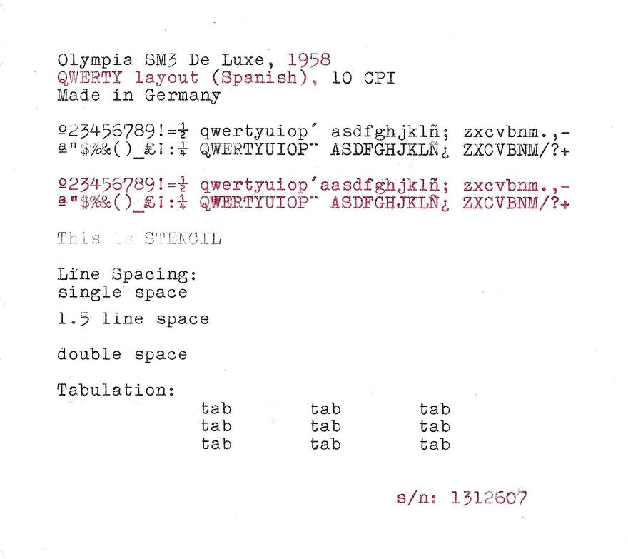 Olympia SM3 De Luxe Typewriter with Qwerty Layout, Green, 1958, Fully Functional