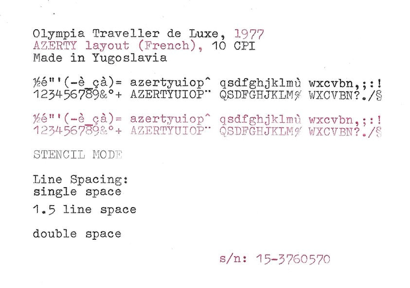 Orange Olympia Traveller de Luxe Typewriter with Azerty Layout, 1977, Fully Working Typewriter