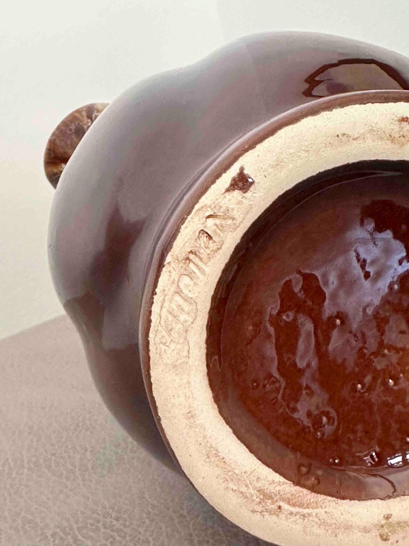 Vintage French  Vallauris Ceramic Pitcher with Lava Glaze