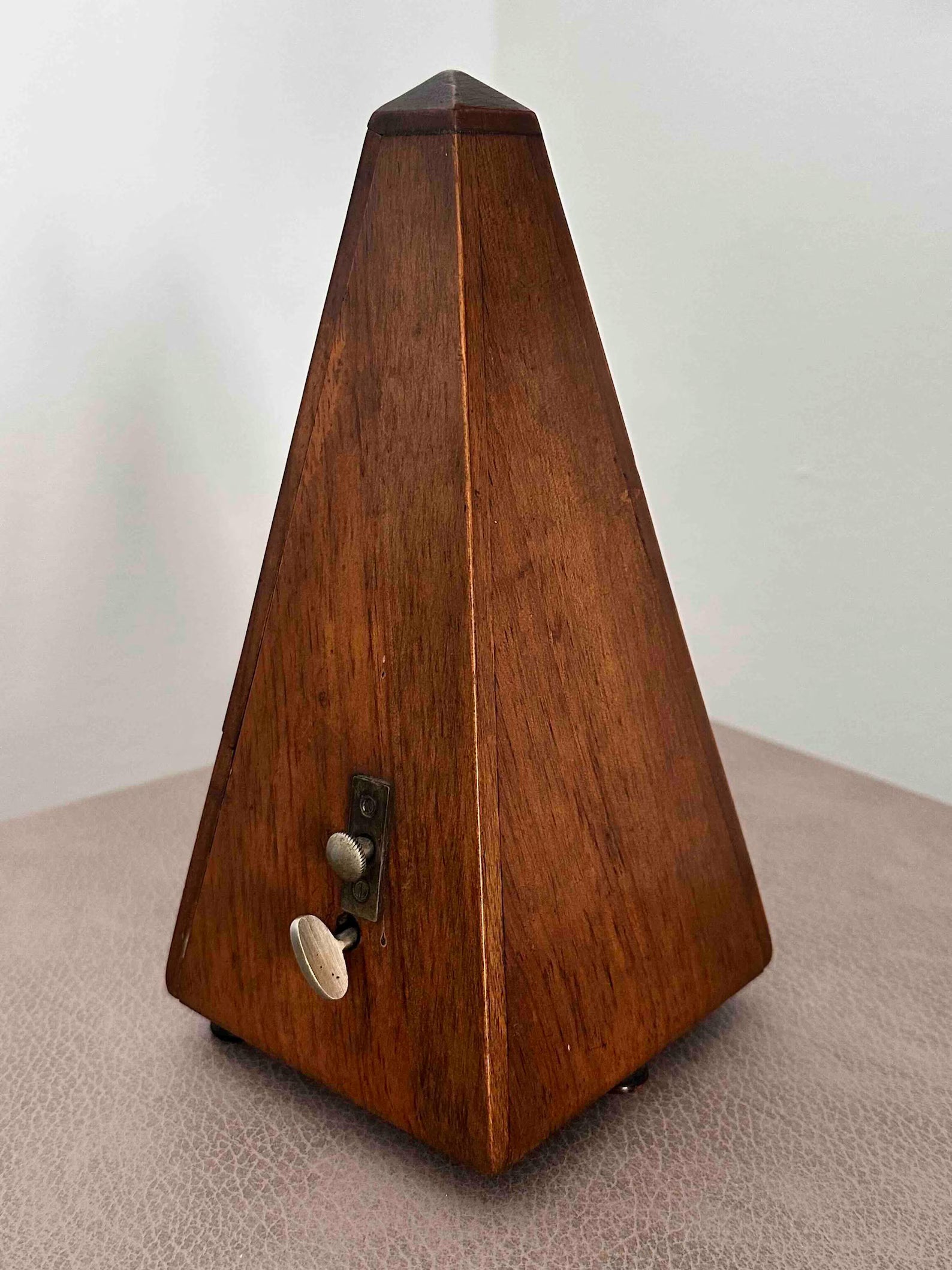 Antique French Maëlzel Paquet Metronome with Bell, 1920s, Mechanical Wind-Up, Fully Functional