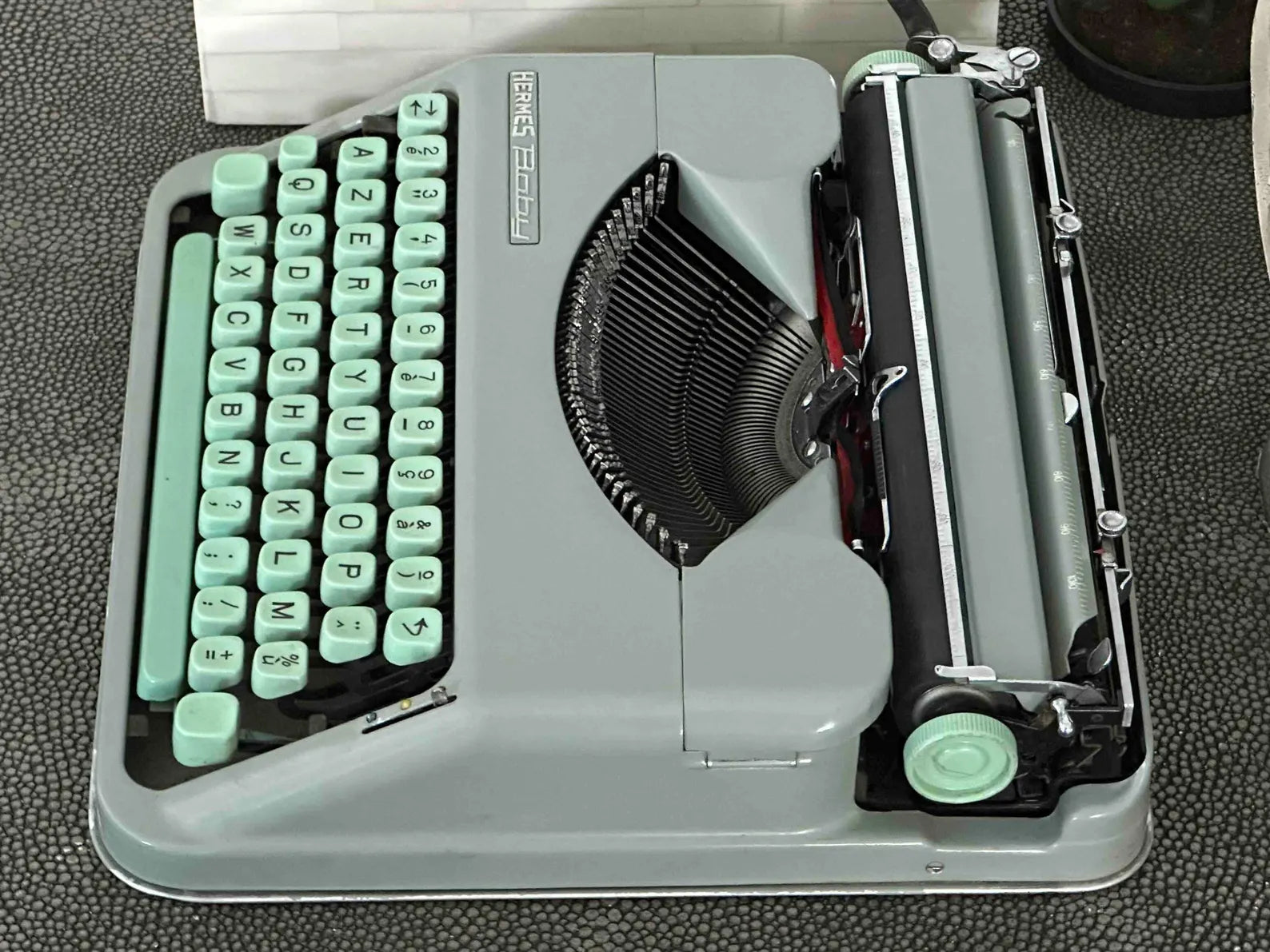 Hermes Baby Typewriter with Azerty Layout, 1963, Made in Switzerland, Fully Functional
