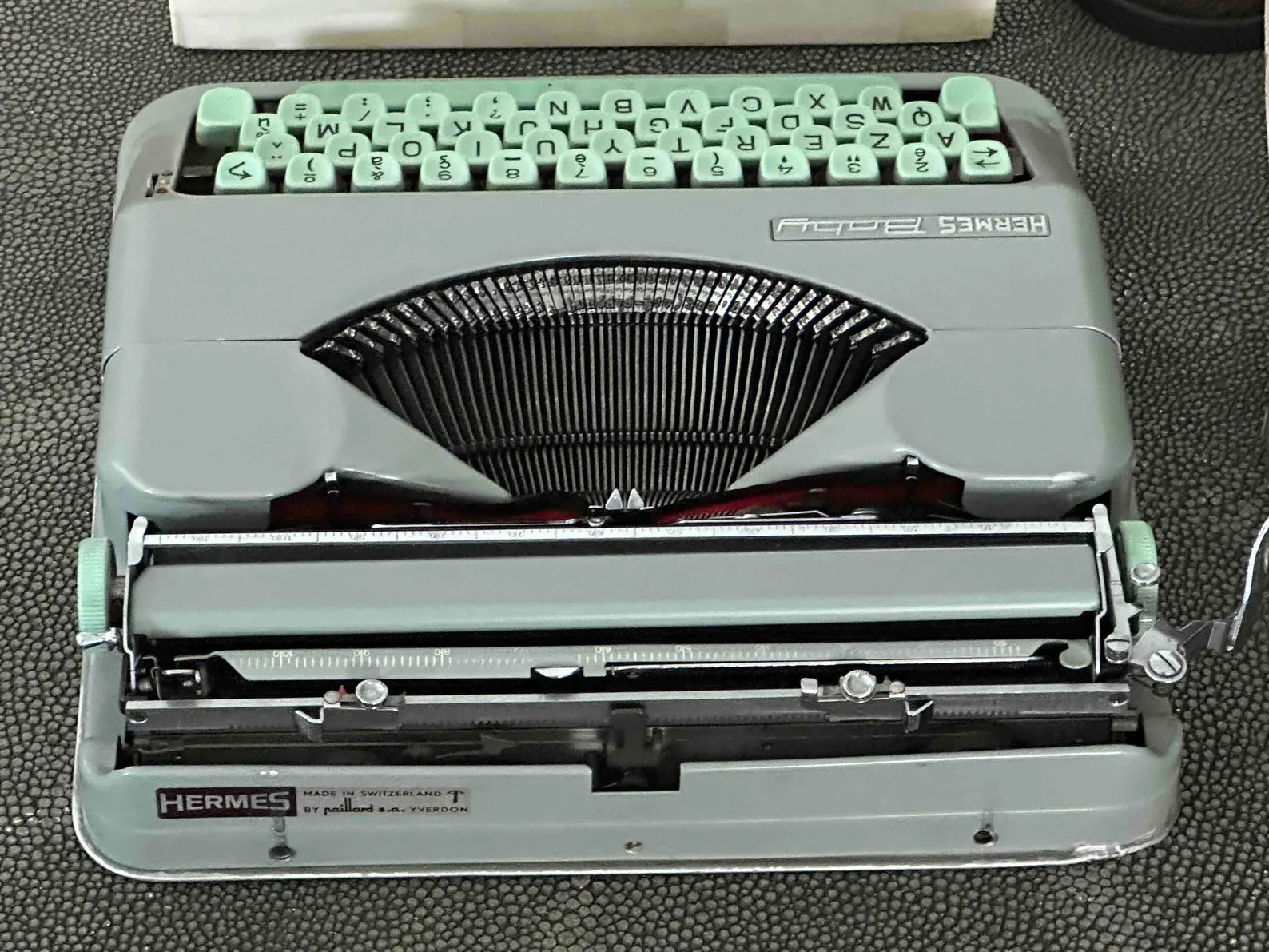 Hermes Baby Typewriter with Azerty Layout, 1963, Made in Switzerland, Fully Functional
