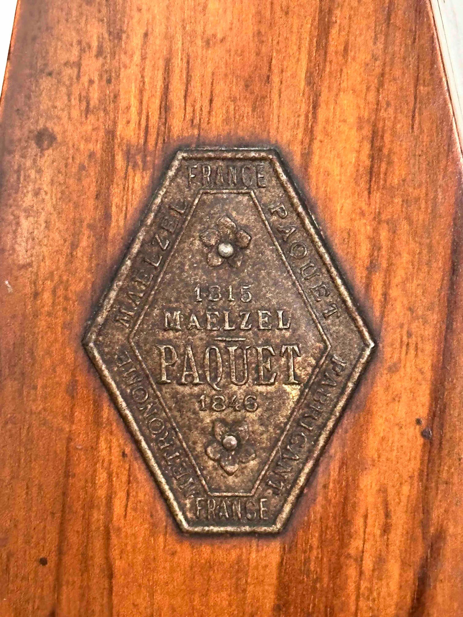 Antique French Maëlzel Paquet Metronome with Bell, 1920s, Mechanical Wind-Up, Fully Functional