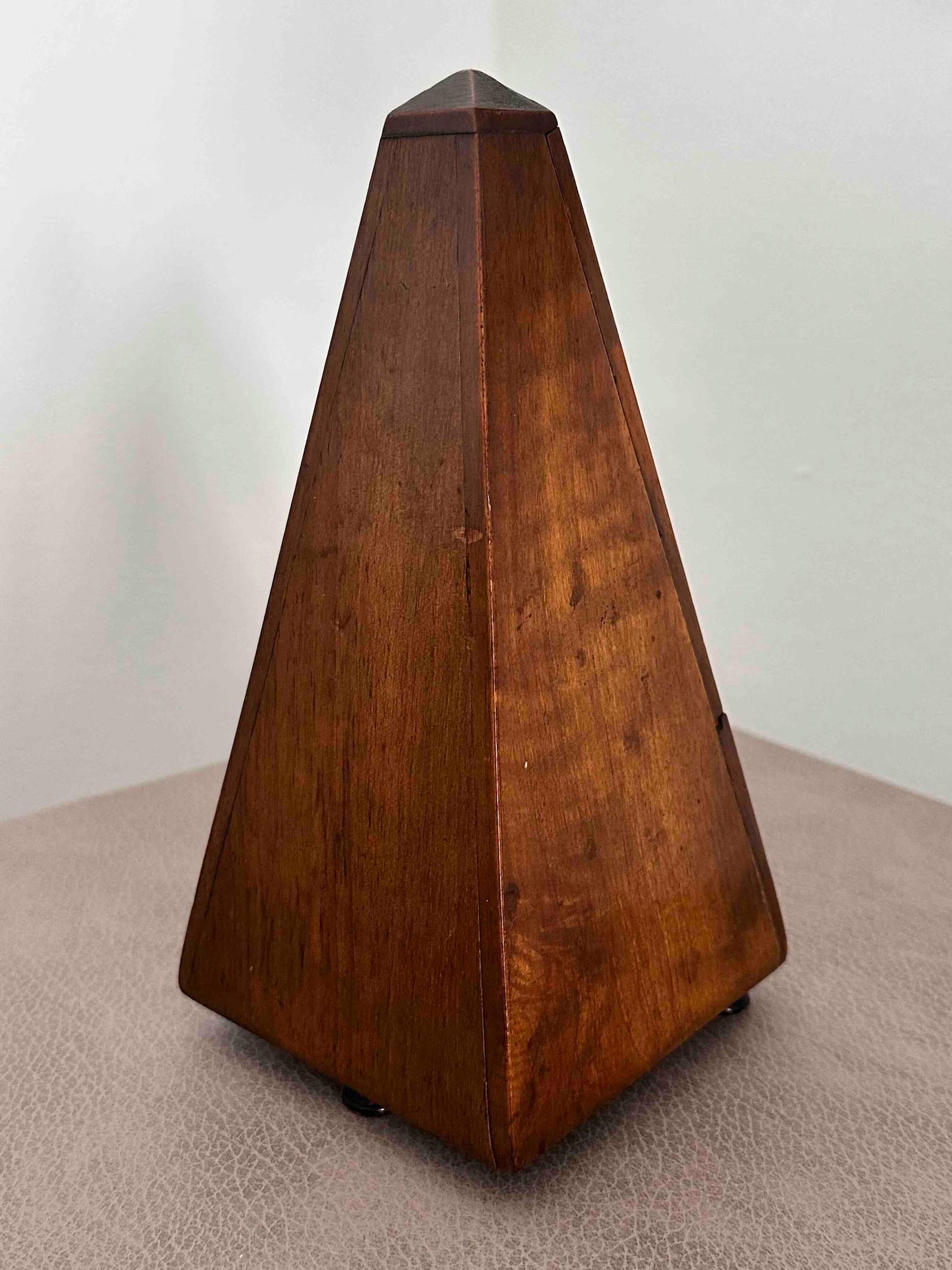 Antique French Maëlzel Paquet Metronome with Bell, 1920s, Mechanical Wind-Up, Fully Functional
