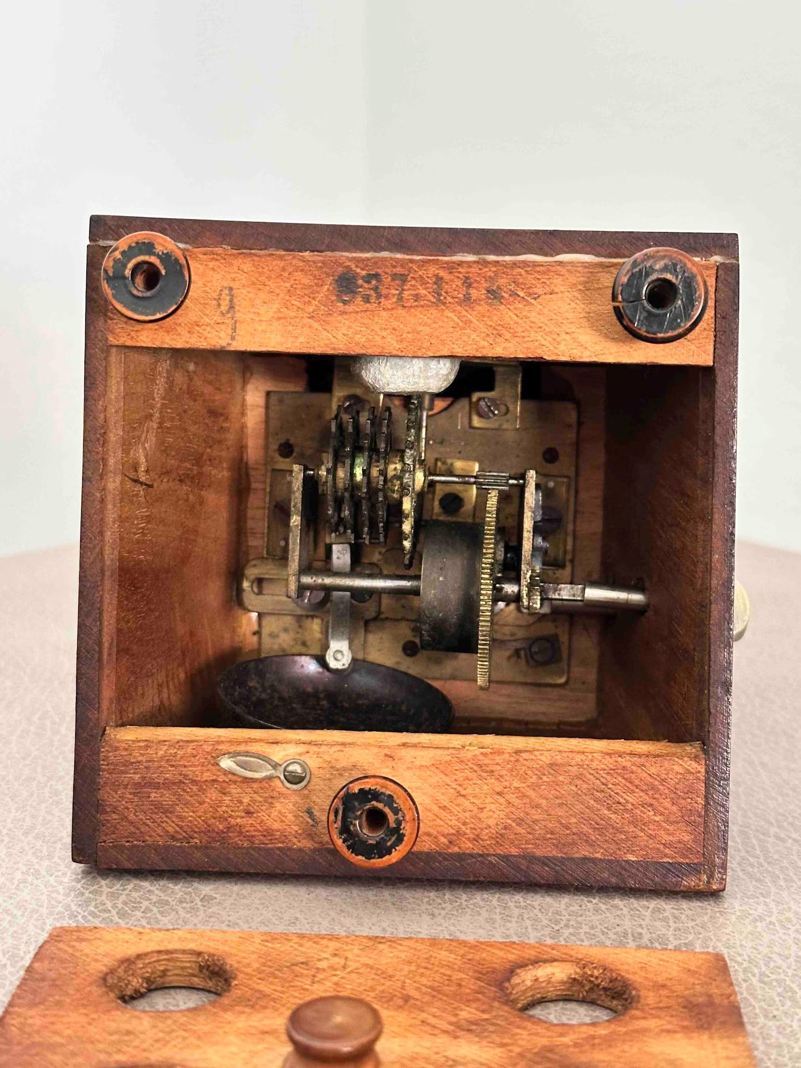 Antique French Maëlzel Paquet Metronome with Bell, 1920s, Mechanical Wind-Up, Fully Functional