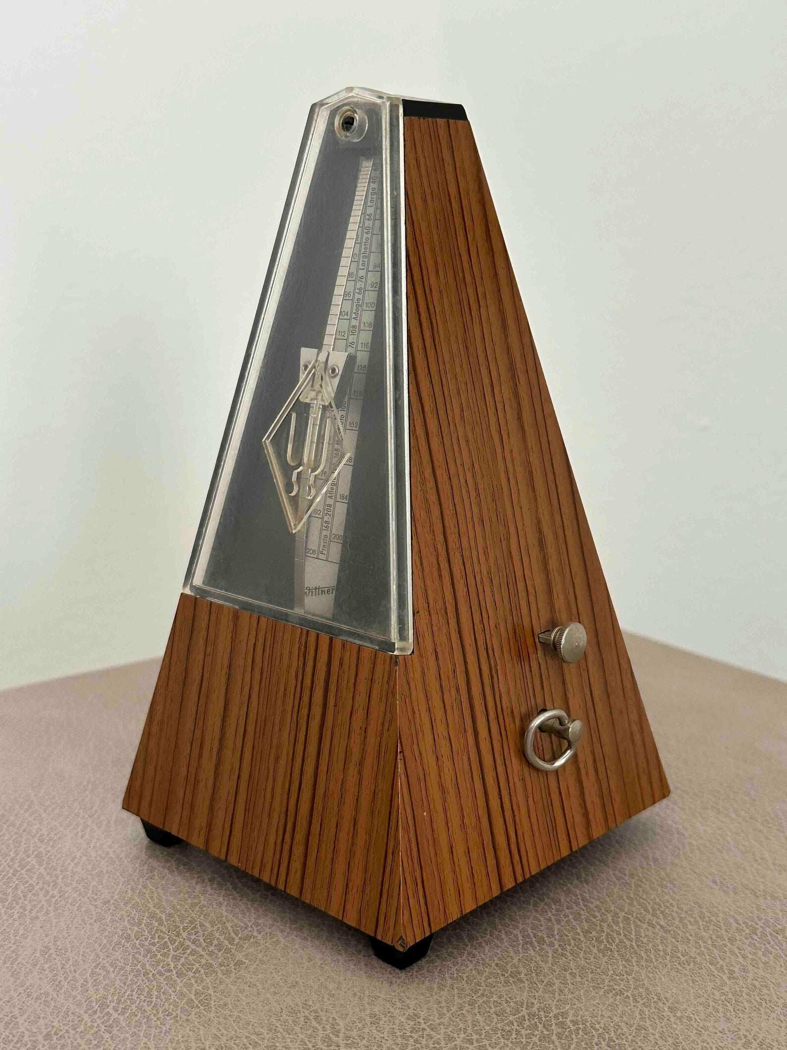 Vintage Wittner Metronome with Bell, West Germany 1980s, Mechanical Wind-Up, Fully Functional