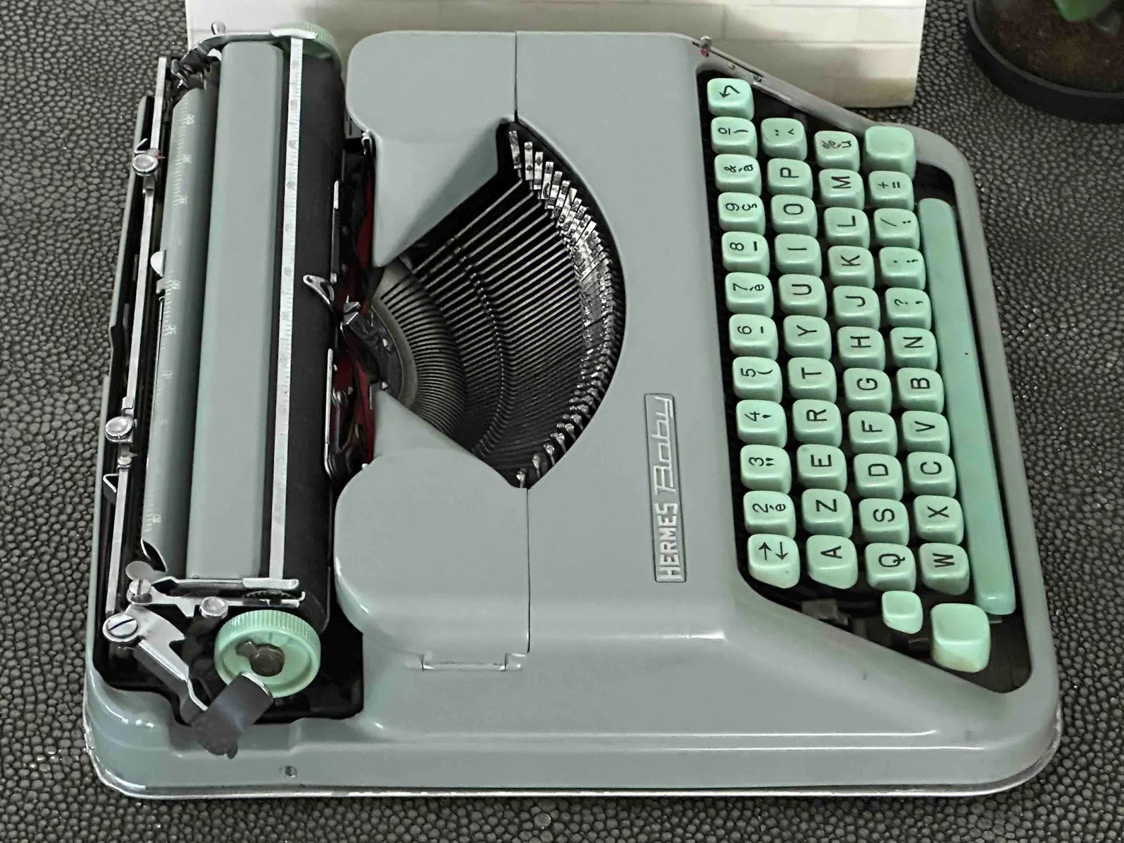 Hermes Baby Typewriter with Azerty Layout, 1963, Made in Switzerland, Fully Functional