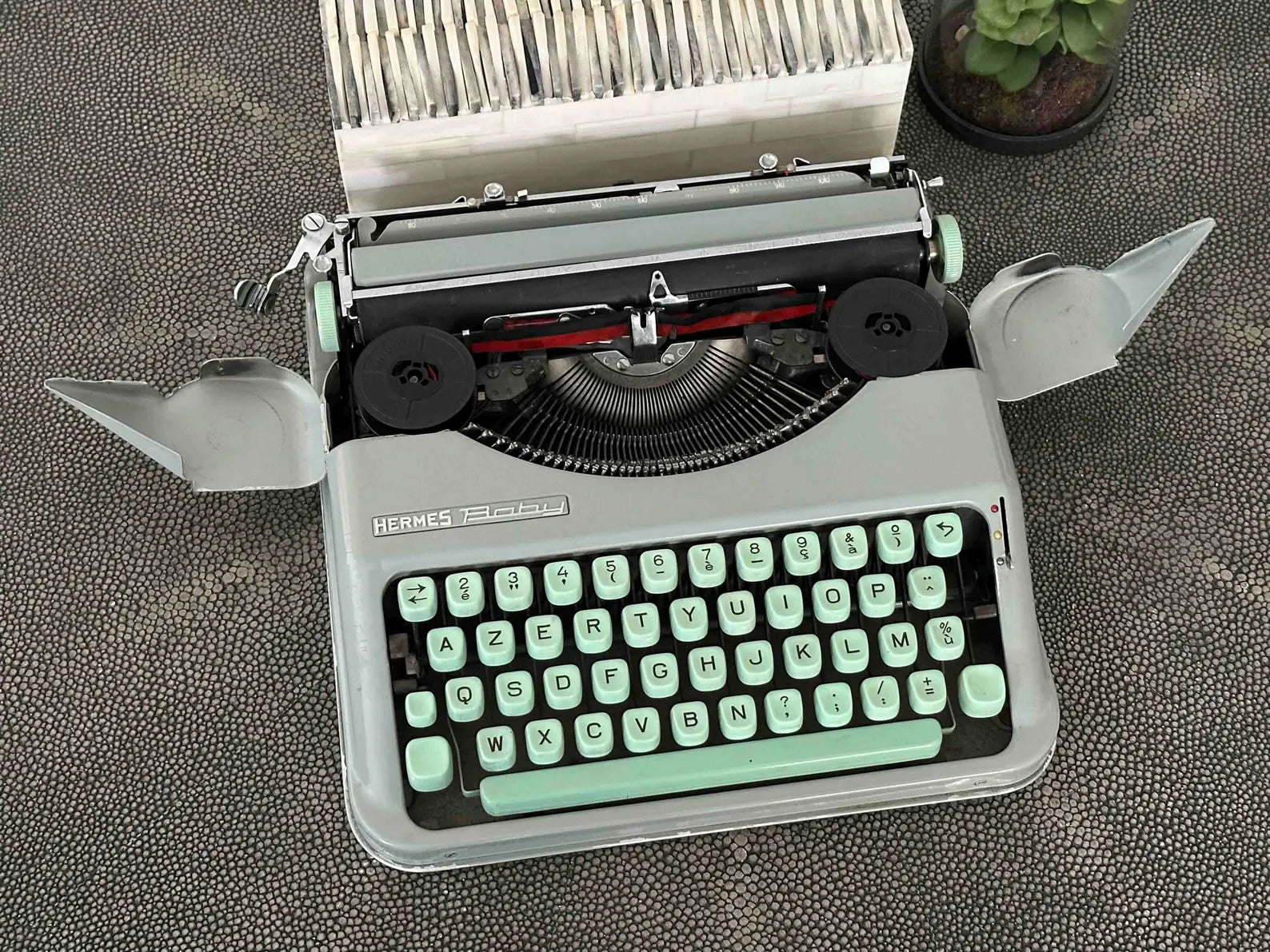 Hermes Baby Typewriter with Azerty Layout, 1963, Made in Switzerland, Fully Functional