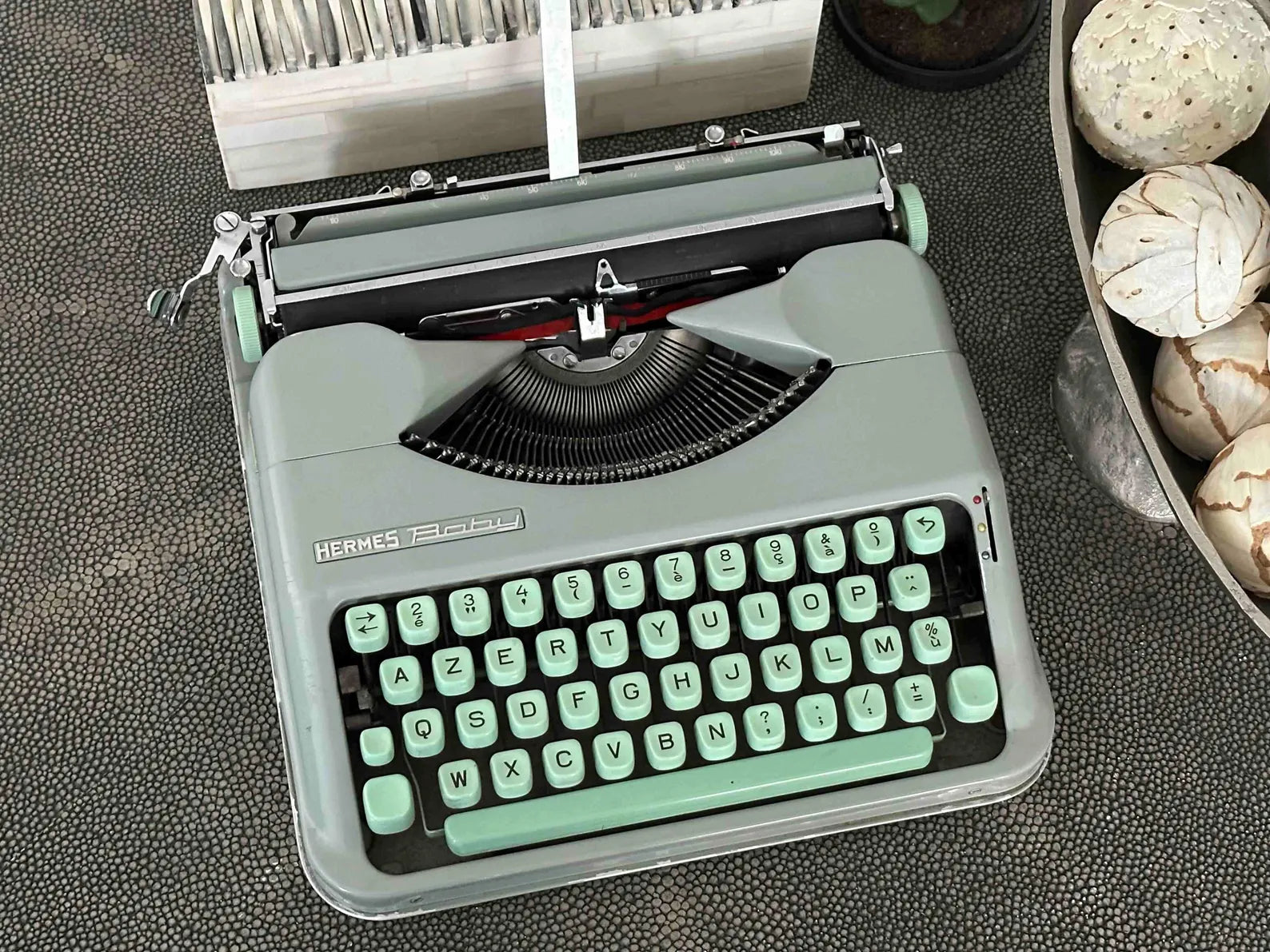 Hermes Baby Typewriter with Azerty Layout, 1963, Made in Switzerland, Fully Functional