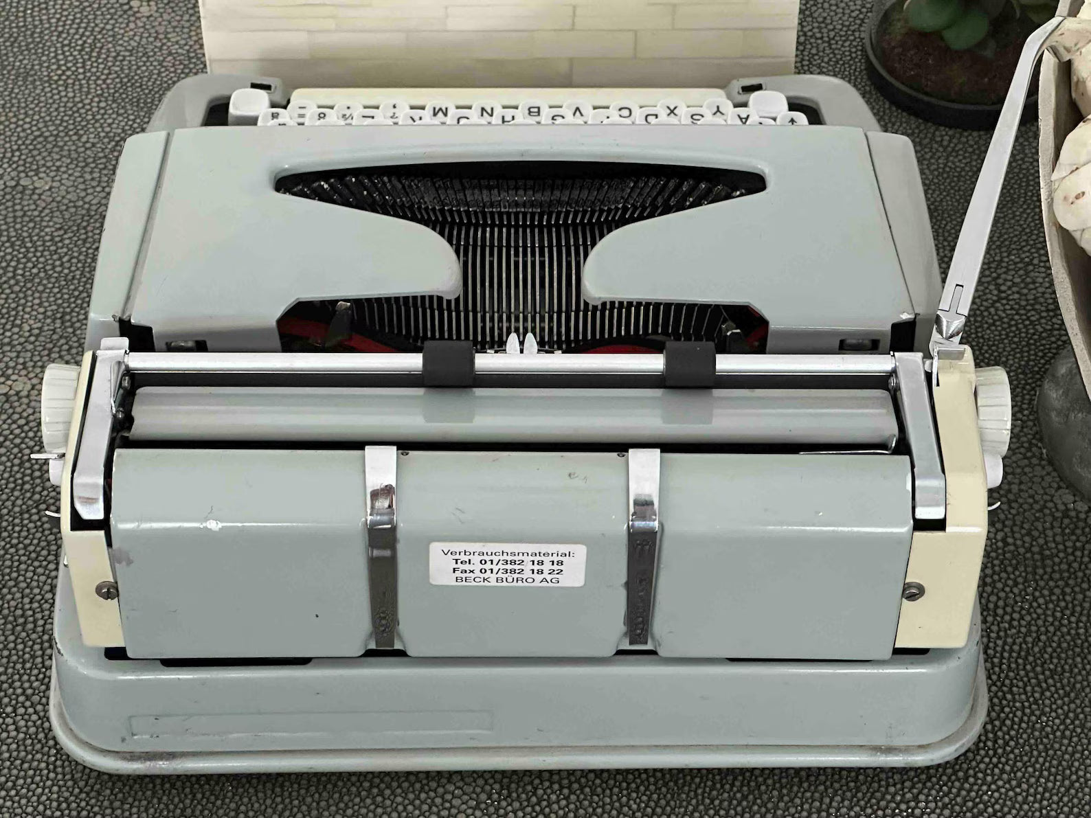Hermes 3000 Typewriter with Qwertz Layout, 1968, Made in Switzerland, Fully Functional