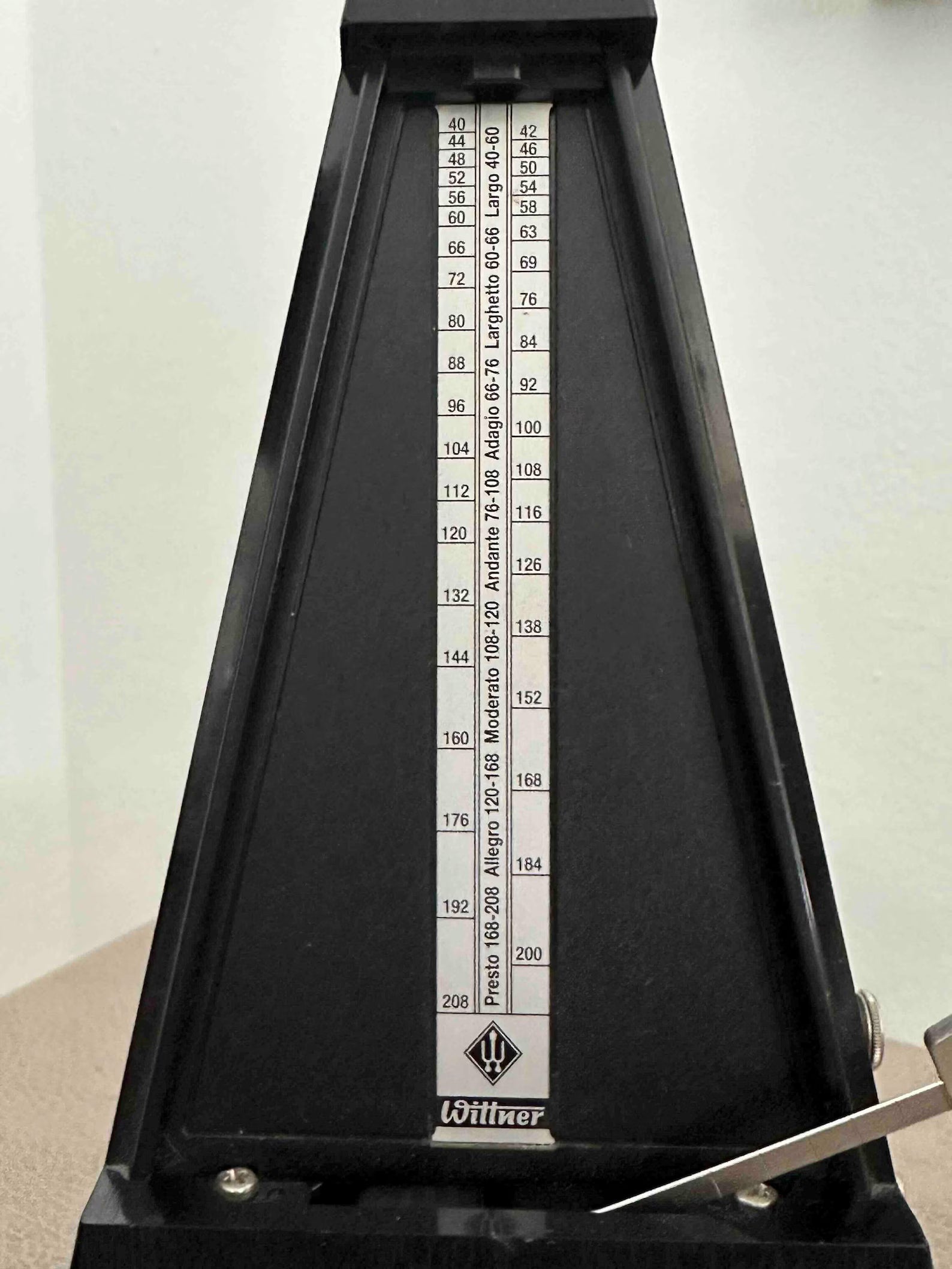 Vintage Wittner Metronome with Bell, West Germany 1980s, Mechanical Wind-Up, Fully Functional