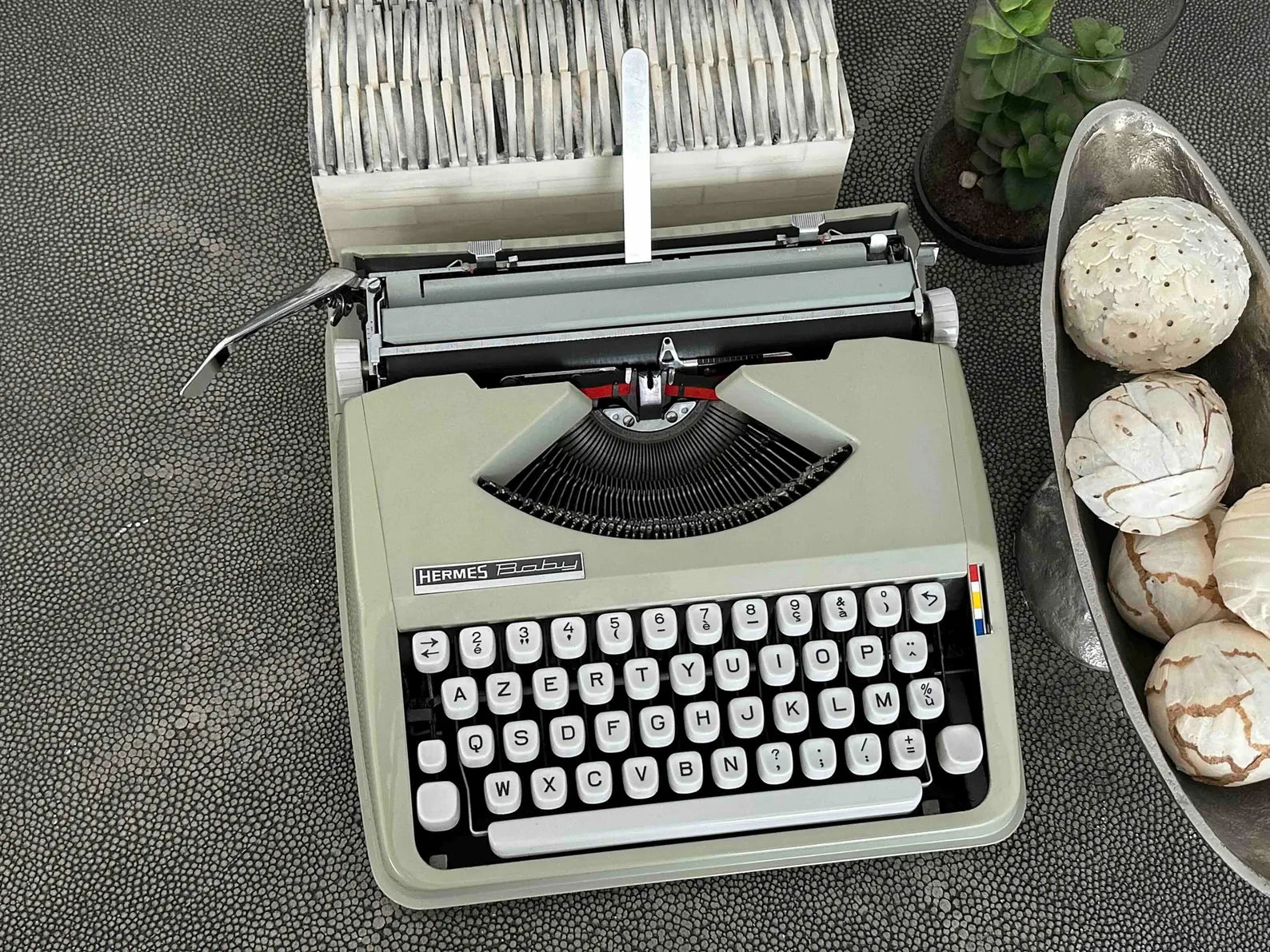 Hermes Baby Typewriter with Azerty Layout and Techno Pica Font, 1970, Fully Functional