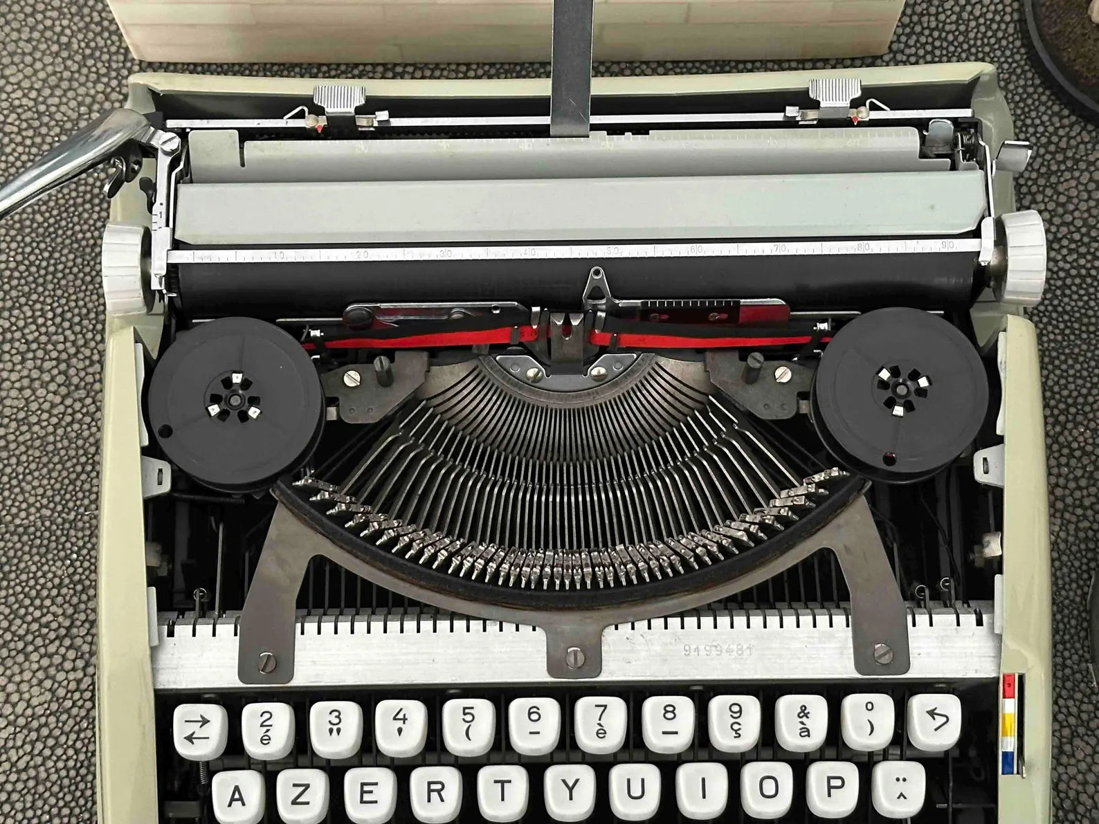 Hermes Baby Typewriter with Azerty Layout and Techno Pica Font, 1970, Fully Functional