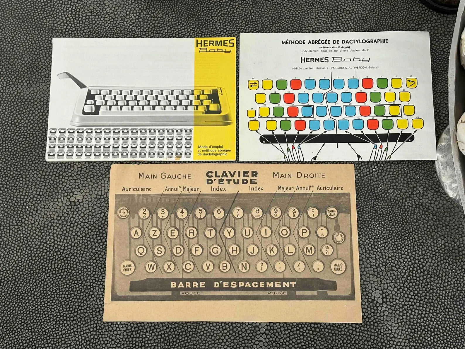 Hermes Baby Typewriter with Azerty Layout and Techno Pica Font, 1970, Fully Functional