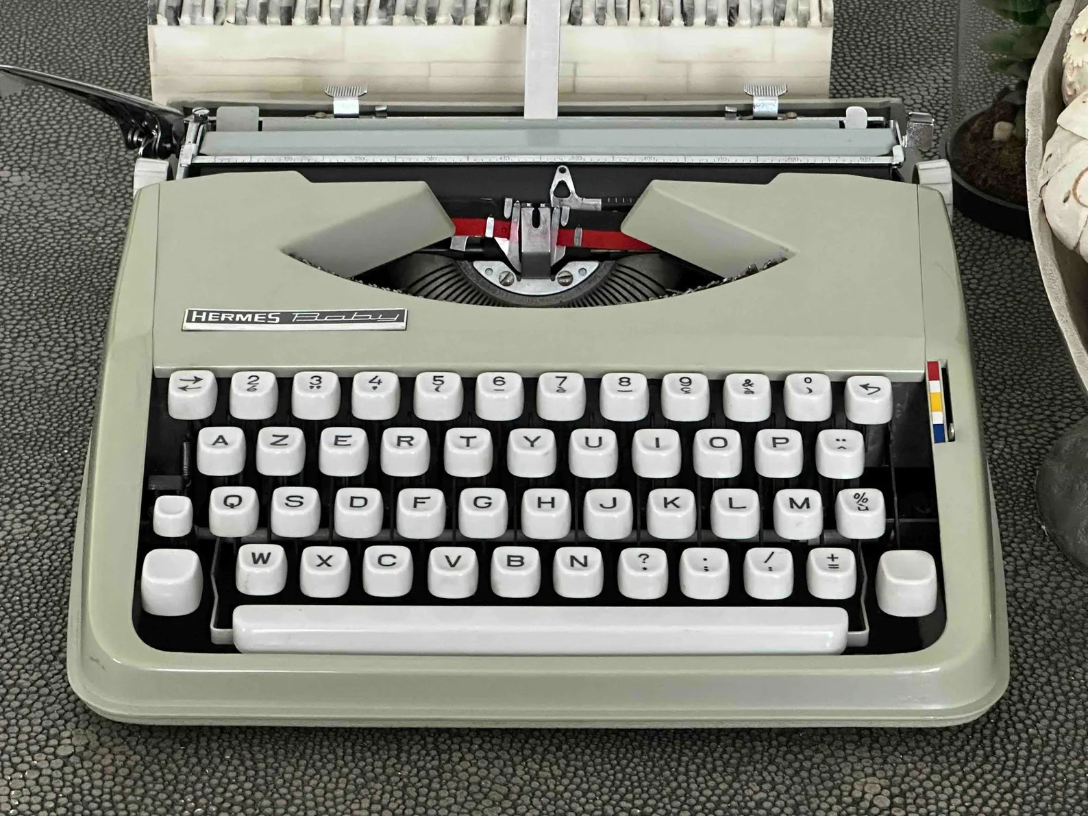 Hermes Baby Typewriter with Azerty Layout and Techno Pica Font, 1970, Fully Functional